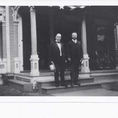 McKinley and Roosevelt on porch