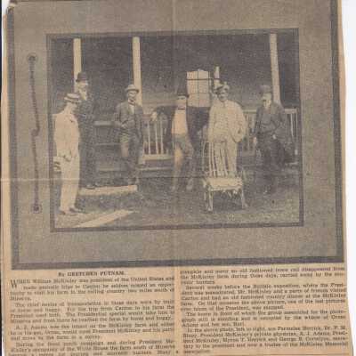 A short article about McKinley's visits to his old farm in Minvera, Ohio.
