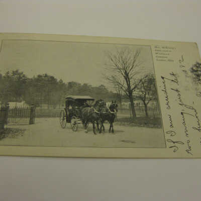 The late Mrs. McKinley's daily visit West Lawn Cemetery, Canton Ohio Postcard