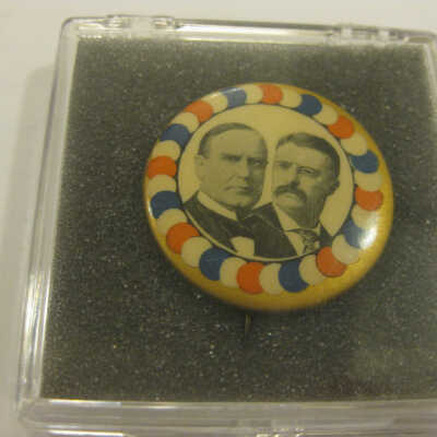 McKinley and Roosevelt button.