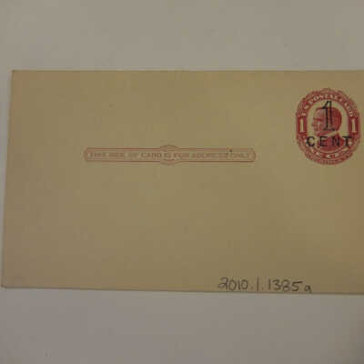 McKinley Unused One Cent Postard.