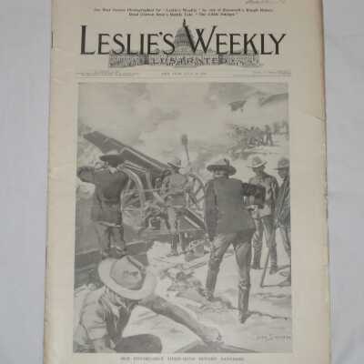 Leslie's Weekly Illustrated, Vol. LXXXVII No. 2237, "Our Formidable Siege-Guns Before Santiago"