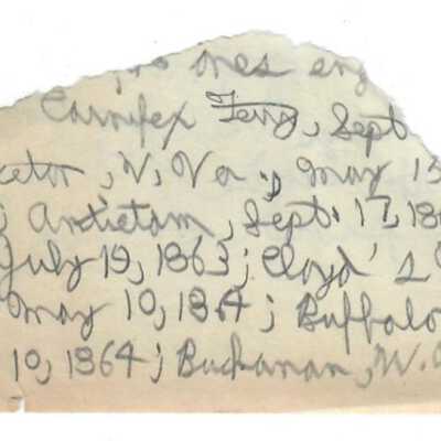 Notes found in book about Wm. McKinley (2010.1.1735a).
