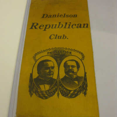 Yellow Danielson Republican Club ribbon