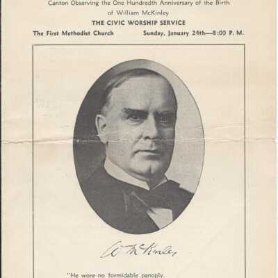 Program for McKinley Cetennial Civic Worship