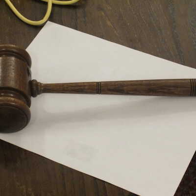 Large gavel with holes/flaws.