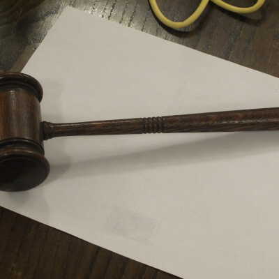 Small gavel with flaws, break and re-glue.