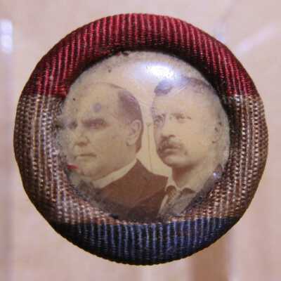 McKinley & Roosevelt Red, White, & Blue Campaign Stud
