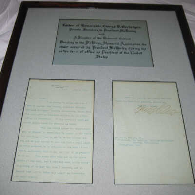 Letter from Cortelyou donating the chair used by McKinley