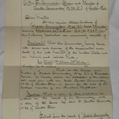 Knight's Templar Kadosh Commandery William McKinley Resolutions