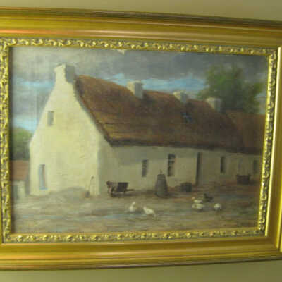 Oil painting of McKinley ancestral home