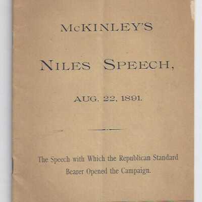 McKinley's Niles Speech, Aug. 22, 1891