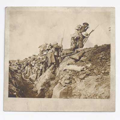 Doughboys in trenches.
