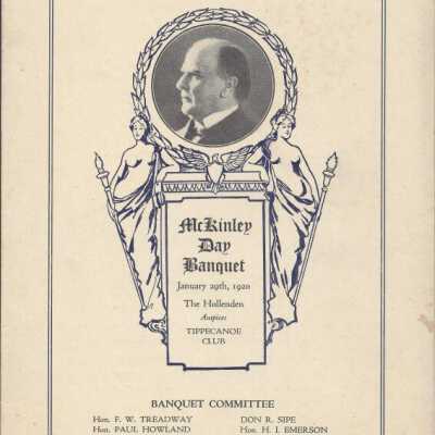McKinley Day Banquet program