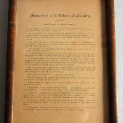 "Programme of arrangements Memorial of William McKinley"