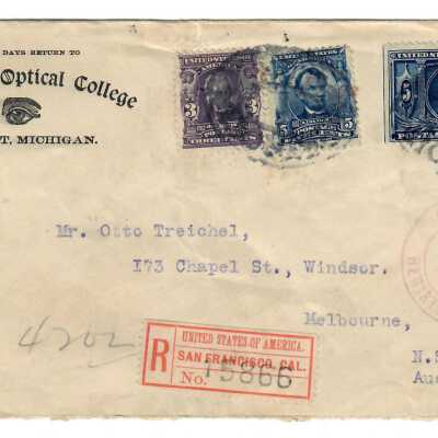 McKinley Five Cent Postage Stamp 1905 Envelope Addressed to Mr. Otto Treichel.