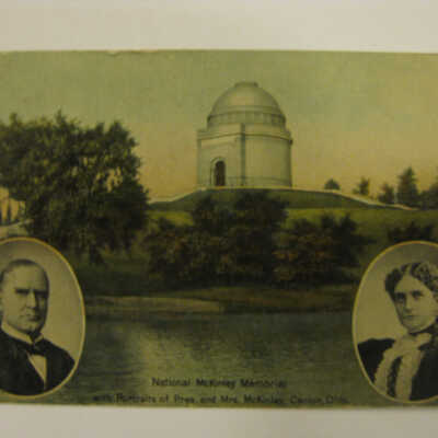 National McKinley Memorial with Portraits of Pres. and Mrs. McKinley, Canton, Ohio.