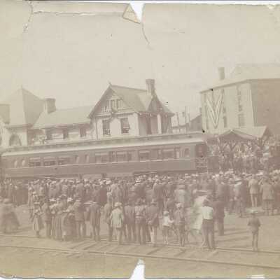 Crowd Gathered around McKinley Funeral Train.