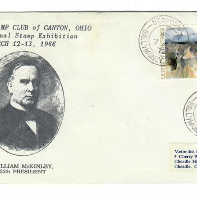 McKinley Stamp Club of Canton, Ohio Envelope Cover Addressed to Methodist Philatelic Society, Feb. 5, 1972.