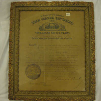 Gov. McKinley signed Notary Public document.