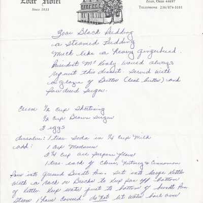 Zoar Black Pudding Recipe