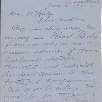 Letter from Rev. F.M. Hallock to Mrs. McKinley