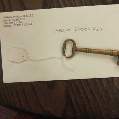 Front Door Key for McKinley's Home in Canton, Ohio