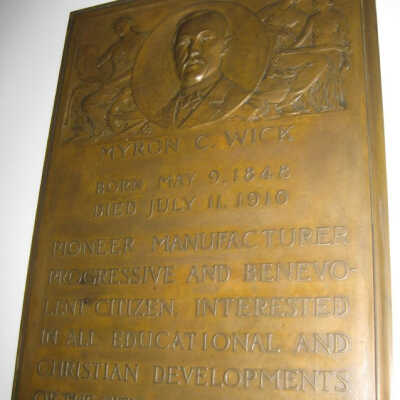 Myron Wick bronze plaque