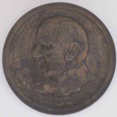 McKinley "Good-bye all" round bronze plaque
