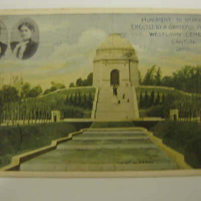 Monument to William McKinley Erected by a Gratefull People, Westlawn Cemetery oin Canton, Ohio