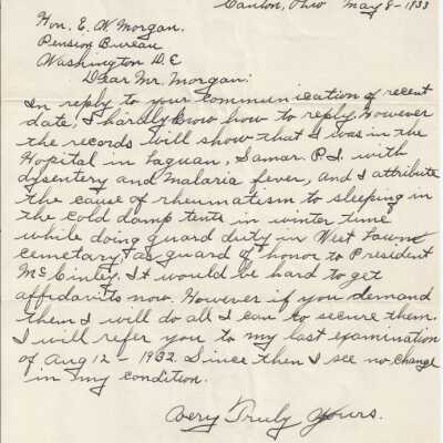 Letter from Herbert F. Doney to E.W. Morgan [Copy]