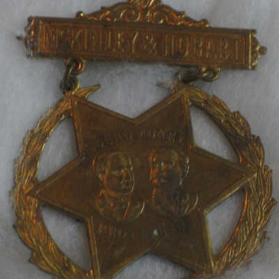 McKinley and Hobart Star Campaign Pin
