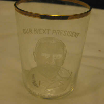 McKinley campaign glass, Our Next President