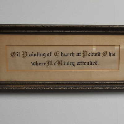 Oil painting of Methodist Episcopal church