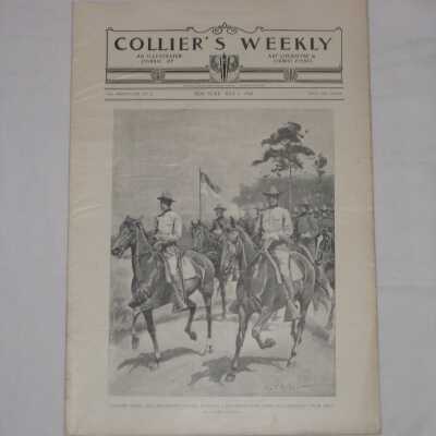 Collier's Weekly, Vol. 21 No. 13, "Colonel Wood and Lieutenant-Colonel Roosevelt Returning With Their 'Rough-Riders' From Drill"