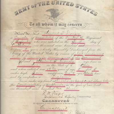 Honorable Discharge for Herbert F. Doney