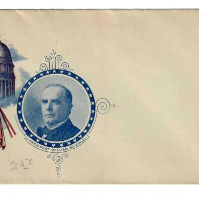President William McKinley Unused Envelope, [1898].