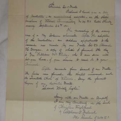 Letter from Alphonse [C. Inlaud] to the Canton Commandery
