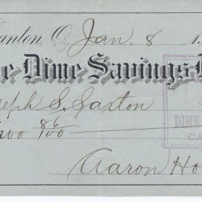 Check to Joseph S. Saxton