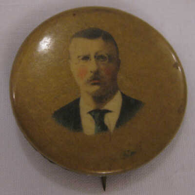 Colored Roosevelt Image with Gold Background Button