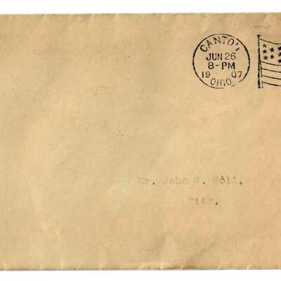 Envelope Addressed to John H. Holl from The McKinley National Memorial Association.