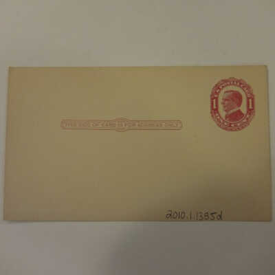 McKinley Unused One Cent Postcard.