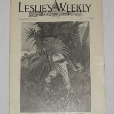 Leslie's Weekly Illustrated, Vol. LXXXVII No. 2240, "How the Artful Spanish Sharpshooter Conceals Himself."