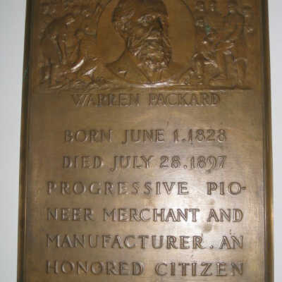 Bronze plaque of Warren Packard