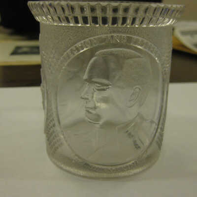 Engraved glass with image of McKinley