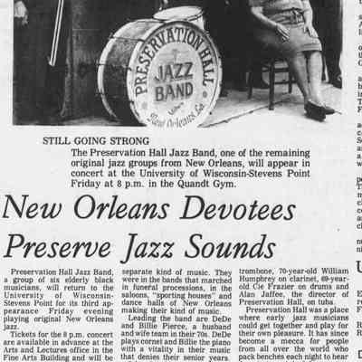 1973, Preservation Hall jazz band