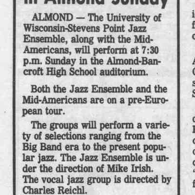 1989, UWSP jazz ensemble