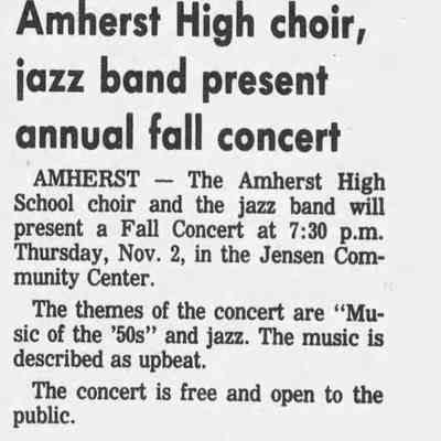 1989, Amherst high school jazz band