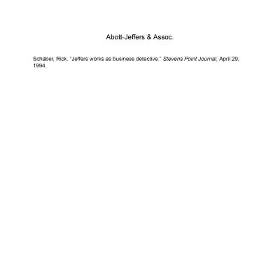 Abott-Jeffers & Associated. Abott-Jeffers and Associated. Abott Jeffers and Associated.
