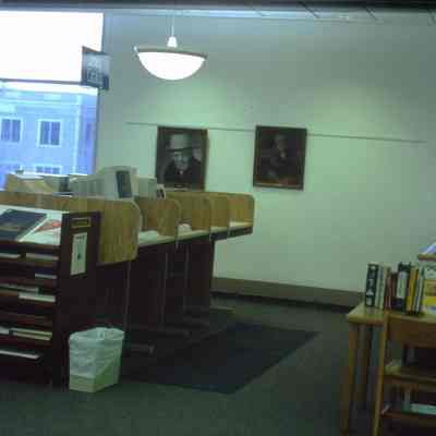 1/14/03, Emmons office products workers setting up computer cubicles in C.M. White library